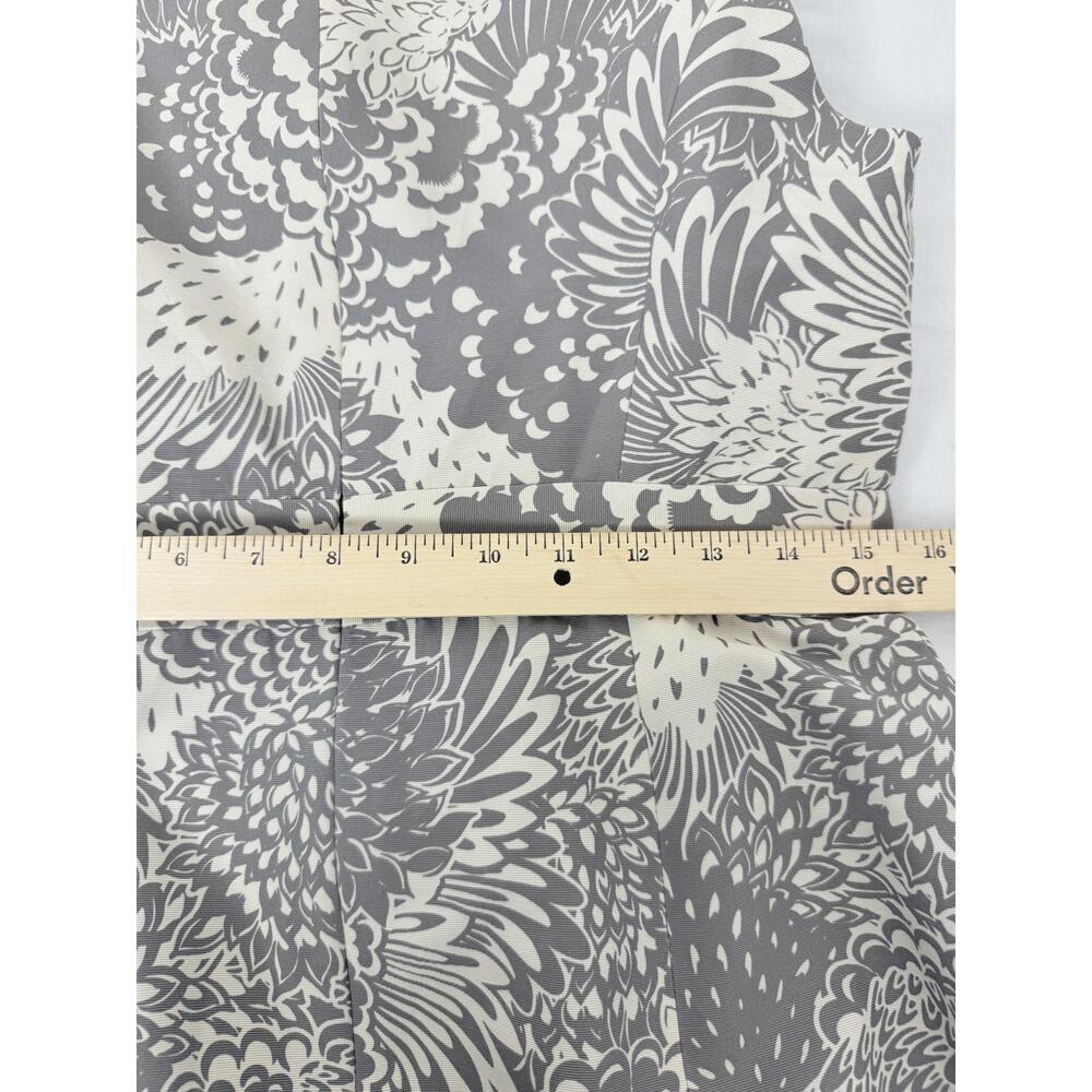 Halogen Womens Floral Pattern Grey Square  Neck Knee Length Sleeveless Dress 10 - Picture 8 of 8